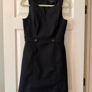 White House Black Market Black Sleeveless Midi Sheath Dress